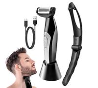 Rasoir pour le dos pour homme Rasoir pour cheveux pour le dos pour hommes - Tondeuse à cheveux - Tondeuse à cheveux pour le corps, rasoir électrique avec poignée à portée extrême, humide sec, pour