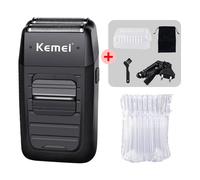 Rasoir Sans Fil Rechargeable pour Hommes,Double Lame Alternative Barbe Rasoir Soins Du Visage Multifonction Bain Tondeuse KM-1102 No Box