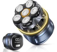 Rasoir Tête Chauve Homme 6D Tête Magnétique Rasoir Tondeuse Électriques Hommes Rasoir Crane, 2 Vitness, Humide et Sèche, Écran LED, Type-C pour Visage et Coiffage Chauve