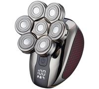 Rasoirs de tête amovibles pour hommes chauves, rasoir électrique 6 en 1 pour hommes chauves, 7D avec tondeuse à cheveux, imperméable humide et sec, kit de toilettage sans fil pour homme