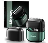 Rasoirs électriques pour homme, mini rasoir électrique, rasoir compact pour le visage, étanche IPX7, rasoir sans fil, écran LED, USB-C rechargeable rapidement, vert émeraude