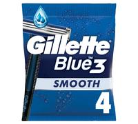 Gillette Blue 3 Smooth Rasoirs Jetables Homme, 4 unités
