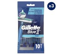 Rasoirs jetables - Gillette - Blue II Plus - 3x10 - Pour homme - Utilisation sur peau humide