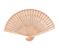 RASOLI Éventail en bois de santal japonais pliable et portable - Parfumé au bois de santal - Léger - Fait à la main - Éventail d'été traditionnel pour décoration de mariage, décoration d'intérieur,