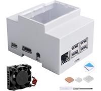 Raspberry Pi 3B +/3B DIN Rail Housing Modular Housing for Electrical Panels,Raspberry Pi 3 Case with Fan,Raspberry Pi Heatsink for Raspberry Pi 3B +/3B