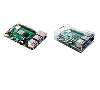 Raspberry Pi 4 2 Go avec étui de protection transparent, Raspberry Pi 4 avec étui (2 Go, transparent)