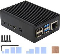 Raspberry Pi 4 Aluminum Case Boitier, Raspberry Pi 4 Model B Heavy Duty Aluminum Passive Cooling Case for Raspberry Pi 4B Only
