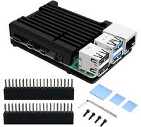 Raspberry Pi 4 Armure Boîtier,Raspberry Pi Boîtier CNC Aluminium Case,Raspberry Pi dissipateur pour Raspberry Pi 4B(Noir)