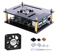 Raspberry Pi 4 Boîtier Acrylique Ventilé Compatible 4/3B+/Marron