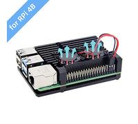 Raspberry Pi 4 Cas Radiateur avec Double Ventilateur, Alliage Aluminium Cas De Refroidissement Passif pour Pi 4B