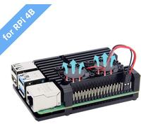 Raspberry Pi 4 Case Radiateur avec Double Ventilateur, Raspberry Pi 4B en Alliage Aluminium Cas De Refroidissement Passif pour Raspberry Pi 4 Modèle B Seulement (Pi 4B Case with Dual Fan)