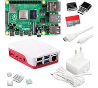 Raspberry Pi 4 Kit de démarrage 8 Go | Carte SD Ultra 64 Go | Bloc d'alimentation USB-C 15 W | Boîtier | Câble Micro HDMI 4K | Kit de dissipateur thermique | Raspberry Pi 4 modèle B 8 Go de RAM