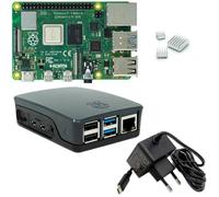 Raspberry Pi 4 Kit de démarrage 8 Go Noir | Bloc d'alimentation USB-C 5 V 3 A | Boîtier | Dissipateur thermique | Raspberry Pi 4 Model B 8 Go RAM