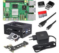 Raspberry Pi 5 16 Go PCIe M.2 NVMe Kit | Boîtier en métal | Cooler actif | Carte M.2 NVMe SSD PCIe | Bloc d'alimentation USB-C 45 W | Carte SD 64 Go | Câble Micro HDMI 4K (16 Go de RAM)