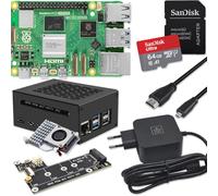 Raspberry Pi 5 16 Go PCIe M.2 NVMe - Kit | Boîtier en métal | Refroidisseur actif | Carte SSD PCIe M.2 NVMe | Bloc d'alimentation USB-C 45 W | Câble Micro HDMI 4K | Idéal pour Home Assistant