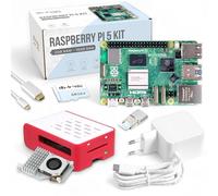 Raspberry Pi 5 4 Go Kit de Refroidissement, édition 64 Go, Alimentation Officielle, boîtier de Flux d'air, Refroidisseur Actif, câble Micro HDMI, 1 m