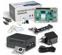 Raspberry Pi 5 4 Go PCIe M.2 NVMe - Kit | Boîtier en métal | Cooler Actif | Carte M.2 NVMe SSD PCIe | Bloc d'alimentation Officiel USB-C 27 W | Carte mémoire 64 Go | Micro HDMI 4K