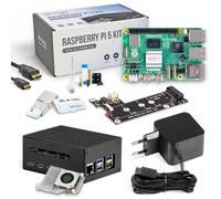 Raspberry Pi 5 8 Go PCIe M.2 NVMe - Kit | Boîtier en métal | Cooler Actif | Carte M.2 NVMe SSD PCIe | Bloc d'alimentation Officiel USB-C 27 W | Carte mémoire de 64 | Micro HDMI 4K