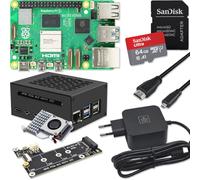 Raspberry Pi 5 8 Go PCIe M.2 NVMe - Kit | Boîtier en métal | Refroidisseur actif | Carte SSD PCIe M.2 NVMe | Bloc d'alimentation USB-C 27 W | Câble Micro HDMI 4K | Idéal pour Home Assistant