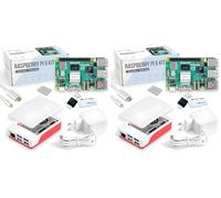 Raspberry Pi 5 8 Go Starter-Set | Édition 128 Go | Alimentation Officielle 27W | Boîtiers Officiel avec Ventilateur | Câble Micro HDMI 4K 1 m | dissipateur Thermique en Aluminium (Lot de 2)