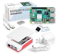 Raspberry Pi 5 8 Go Starter-Set | MicroSD de 128 Go | Alimentation USB-C 27 W | boîtier avec Ventilateur | 4K Câble Micro-HDMI 1 m | Dissipateur de Chaleur | Raspberry Pi 5 8 Go (4 Go RAM)