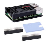 Raspberry Pi 5 Boîtier de Refroidissement Passif en Alliage d'aluminium avec Ventilateur de Refroidissement PWM pour Raspberry Pi 5 4 Go/8 Go