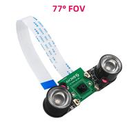 Raspberry Pi 5-Caméra 8MP avec Vision Nocturne IMX219 77 ° 130 ° 200 ° FOV Fisheye Wild MINI CSI + 2 Lumières Infrarouges pour RPI 5 Pi5 - Type 77 with LED
