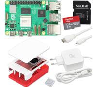 Raspberry Pi 5 Kit de démarrage 8 Go | Édition Ultra 128 Go | Bloc d'alimentation 45 W | Boîtier officiel avec ventilateur | Câble micro HDMI 4K de 1 m | Dissipateur thermique en aluminium | Idéal