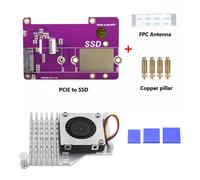 Raspberry Pi 5 PCIe vers M.2 NVMe SSD,prend en charge Gen2/3,taille adaptée 2230 2242 2280 PCIE SSD 6 000 cartes pour Pi5 RPi 5 - Type 2230-Cooler
