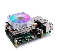 Raspberry Pi Low Profile CPU Cooler, Raspberry Pi Horizontal Ice Tower Refroidisseur, RGB Ventilateur avec Raspberry Pi radiateur pour Raspberry Pi 4 modèle B & Raspberry Pi 3B +/3B (Argenté)