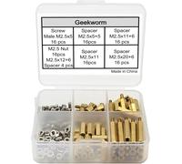 Raspberry Pi Outil d¿Installation 100 pcs/lot série M2.5 Hex Brass Spacer/Standoff + Écrou + vis Accessoires pour Raspberry Pi 5 / Raspberry Pi 4/3 B + / 3B / 3A + / Zero W