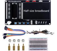 Raspberry Pi Pico Basic Starter Kit, Raspberry Pi Pico BreadBoard Kit avec Half-Size Breadboard, Jumper Wire Pack (Raspberry Pi Pico Non Inclus).[V292]