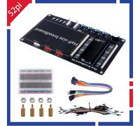 Raspberry Pi Pico/Pico W-Kit de planche à pain d'installation,lumières LED intégrées,boutons,buzzer,demi-taille