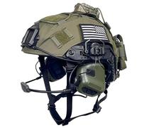 RASPIO Casque Tactique D'airsoft Fast Bump avec Micro-Casque de Communication Intégré, Casque Ajustable avec Housse pour Équipement Militaire de Cosplay(M)
