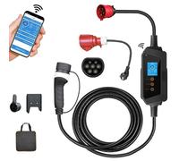 RASPIO Chargeur 22 KW Type 2 pour Véhicules Électriques avec Contrôle par Application - Borne De Recharge Wi-FI Intelligente pour Véhicules Électriques, Étanche IP66, Réglable 8 A-32 A(CEE Plug)