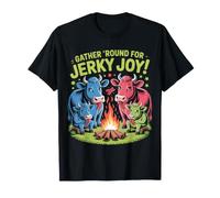 Rassemblez-Vous pour Une Joie saccadée ! Motif Vache colorée feu de Camp T-Shirt