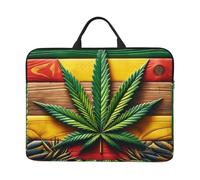 Rasta-Flag-Weed-Leaf Housse pour ordinateur portable 14" avec fermeture éclair