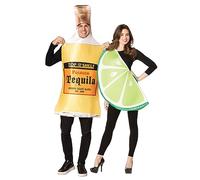 Rasta Imposta Costume de couple bouteille de tequila et tranche de citron vert, costume de cosplay pour adulte, taille unique