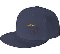 Rasta Lion of Judah Casquette de baseball à bord plat pour homme et femme Chapeau réglable Noir, couleur photo, taille unique