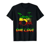 Rasta One Love Reggae Ensemble de batterie Rastafarian Roots Jamaïque T-Shirt