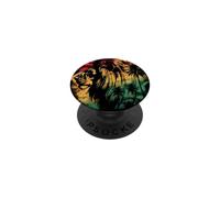 Rasta Reggae Lion Racines rastafariennes Lion de Juda Jamaïque PopSockets PopGrip Adhésif