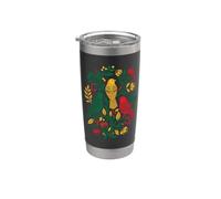 Rasta Reggae Roots Three Birds Jamaica Folk Art Floral Gobelet isotherme en acier inoxydable double paroi