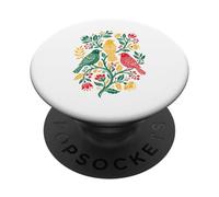 Rasta Reggae Roots Three Birds Jamaica Folk Art Floral PopSockets PopGrip Adhésif
