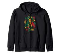Rasta Reggae Roots Three Birds Jamaica Folk Art Floral Sweat à Capuche