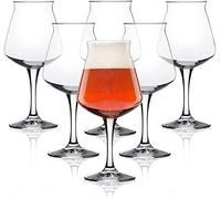 Rastal Teku 3.0 Lot de 6 verres à bière artisanaux en forme de tulipe - Verre original, non nucléé, pour dégustation de bière, fabriqués en Italie, 403 ml