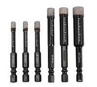 Rastapulz 6Pc Noir Sec Diamant Forets Ensemble pour CéRamique Marbre Carrelage Pierre Verre MatéRiaux Durs 5/6/8/10/12Mm