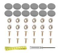Rastapulz Ensemble de 12 Boutons-Pression en Cuir pour Tapisserie Adaptés au Rembourrage de Meubles, Lit, Siège de Voiture, Toit de Camping-Car et Fauteuil, Gris.