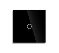 Rastapulz EU Interrupteur double tactile 1 vitesse Interrupteur d'escalier 2 voies Interrupteur à capteur de chambre à coucher Plaque en verre trempé Pas besoin de Wi-Fi Noir