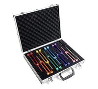 Rastapulz Kit de diapason chakra de rechange pour thérapie par le son, posture, maillet en caoutchouc, clé à molette, chiffon de nettoyage et boîte en aluminium