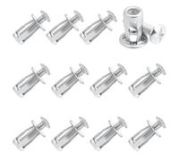 Rastapulz Lot de 12 vis d'ancrage pour portes creuses, fixation de cavités en métal, écrous coudés M6, écrous d'insertion, écrous pétales pour tubes en acier mural